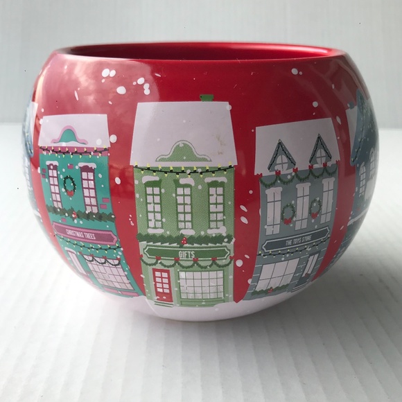 Red Teleflora Holiday Winter Scene Globe Vase 4.25” - Picture 3 of 8